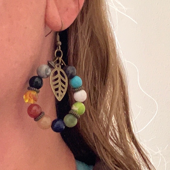 21256 Chakra jaspers earrings - Picture 3 of 4